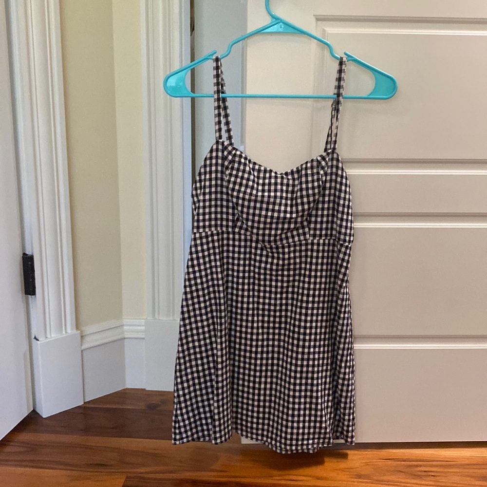 Brandy Melville Black and White Checkered/Gingham Print Dress — 1 SIZE